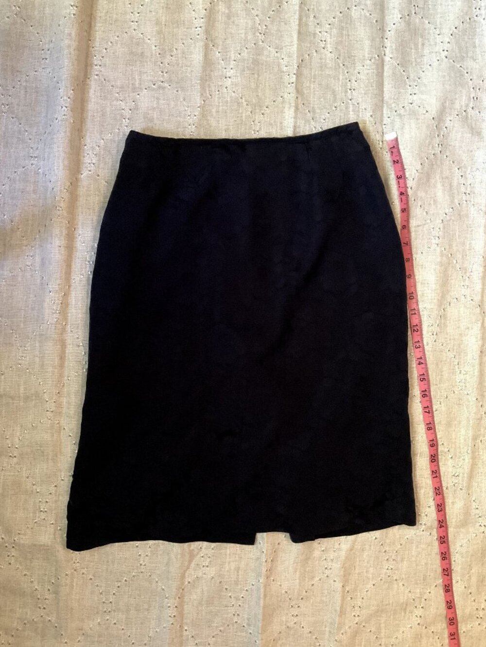 Vintage Floral Pattern Navy Blue Skirt - Size 10